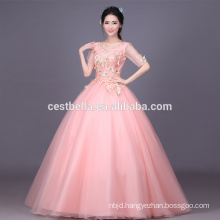 2017 Custom Made Pink Luxury Sequined Crystal Ruffles Ball Gown Quinceanera Dress Formal Party Dress